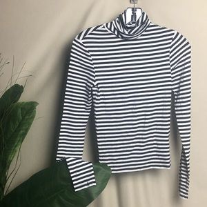 Black and White Striped Turtleneck